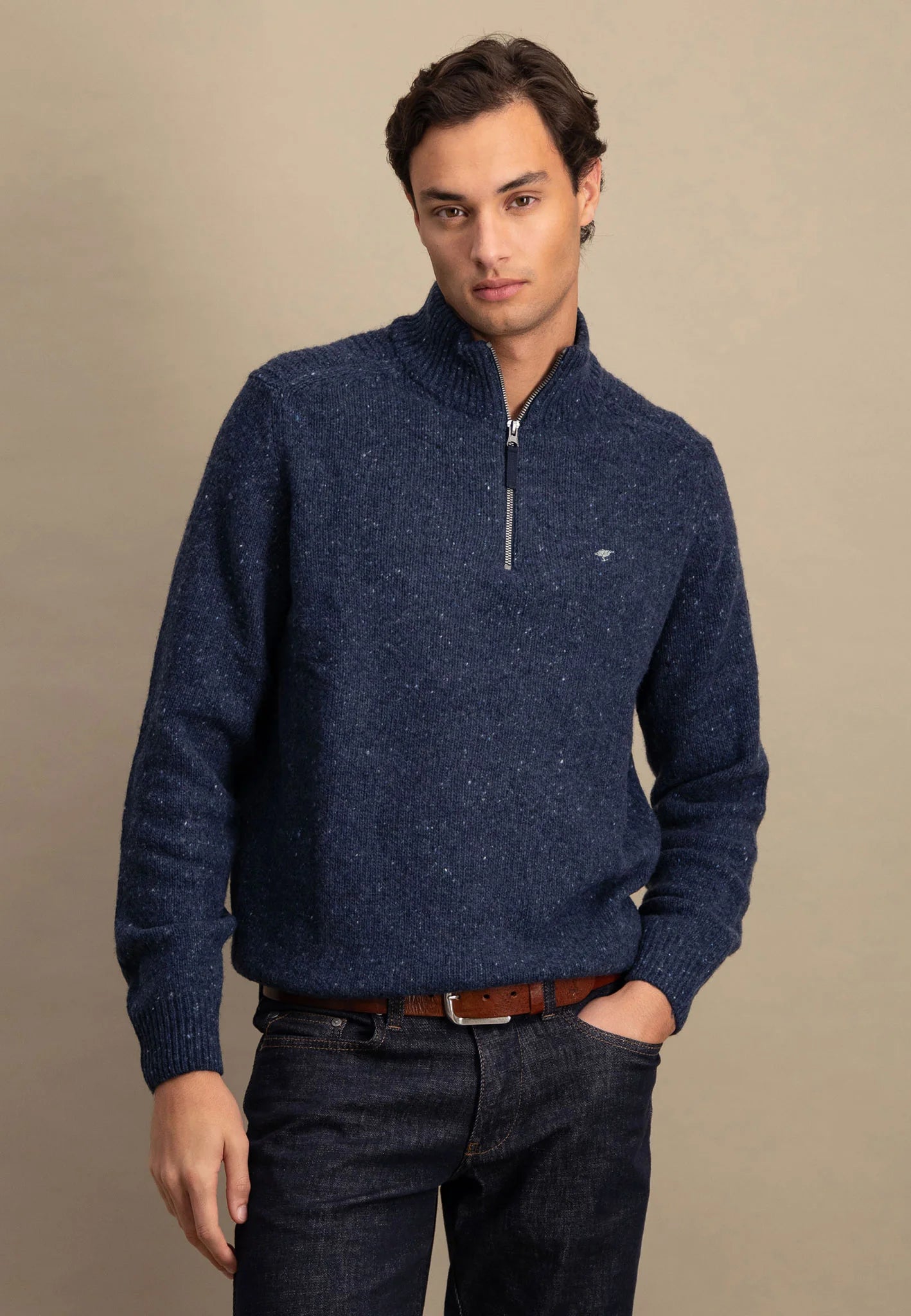 Fynch Hatton Donegal Troyer 1/4 Zip - Navy