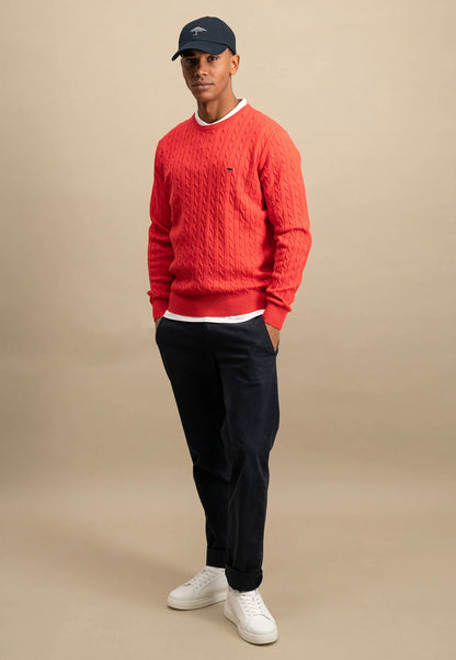 Fynch Hatton Cable Knit Sweater -  Poppy Red