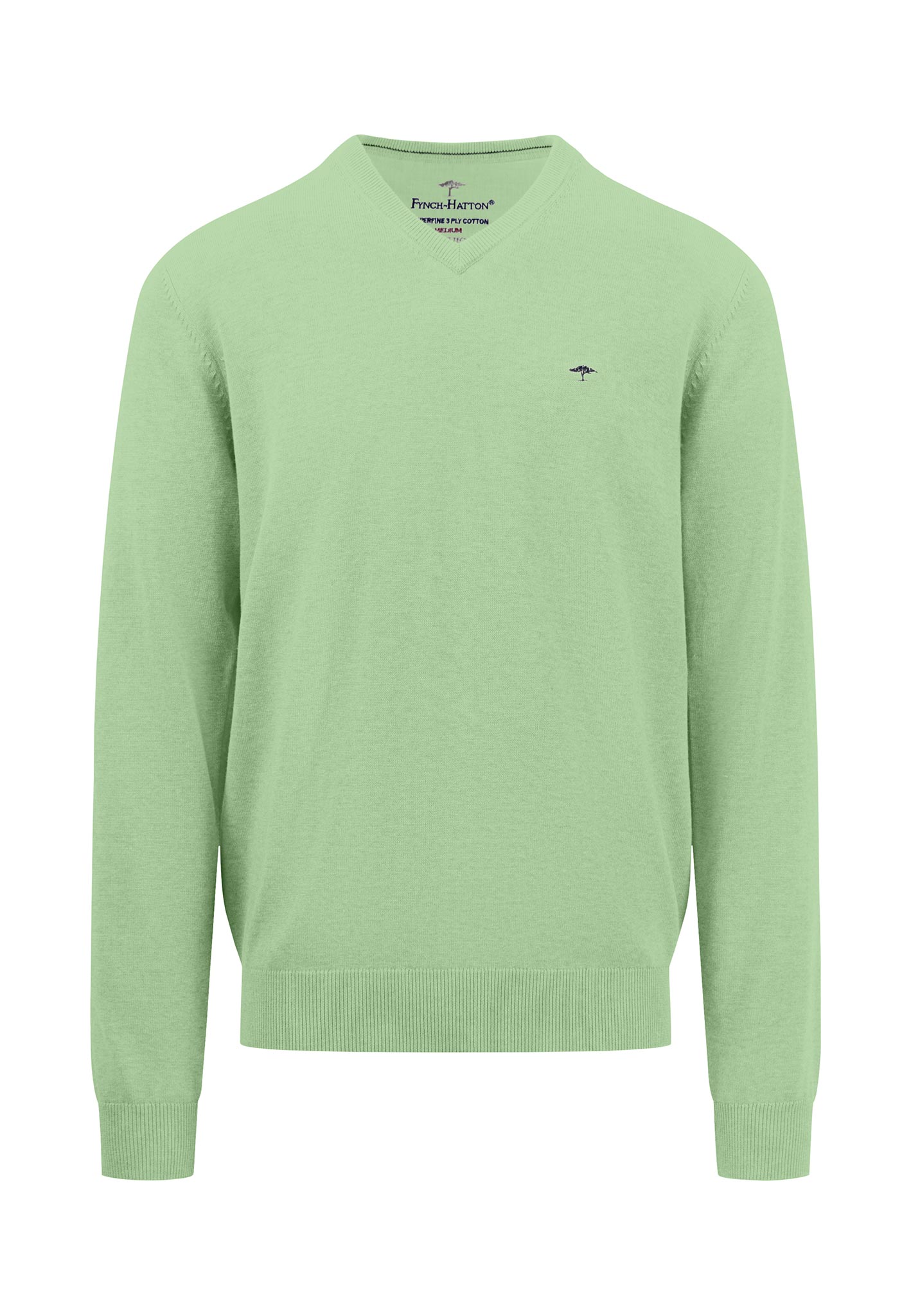 Fynch Hatton V-Neck Knitwear - Soft Green