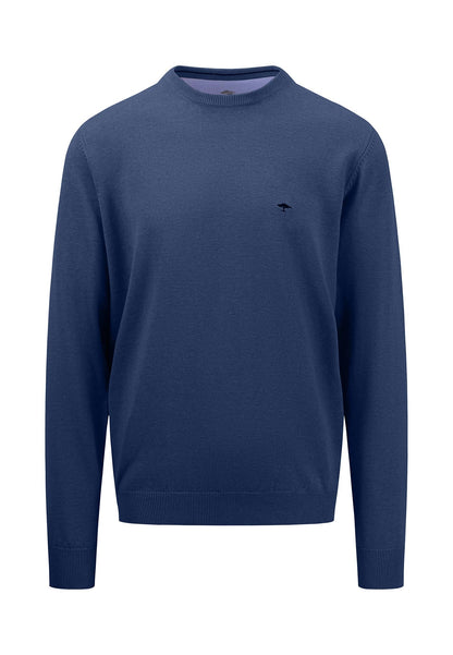 Fynch Hatton Round Neck Superfine Jumper - Night