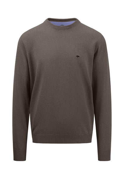 Fynch Hatton O-Neck Superfine Jumper - Earth