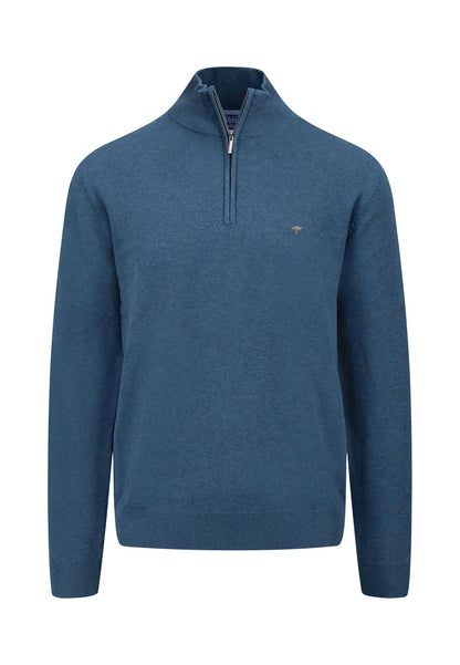 Fynch Hatton Half Zip Superfine Troyer - Azure