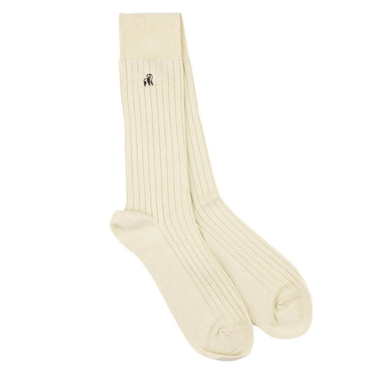 Swole Panda Bamboo Socks - Ecru
