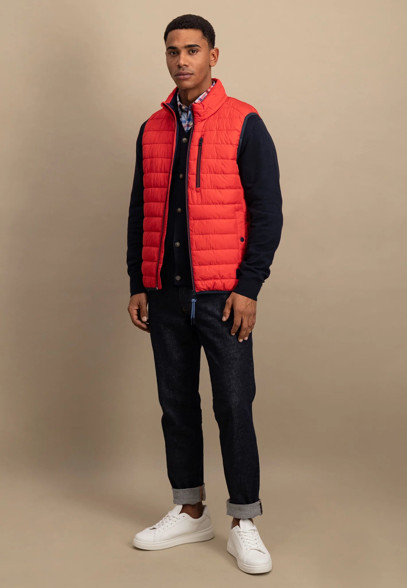 Fynch Hatton Light Weight Quilted Gilet - Poppy Red