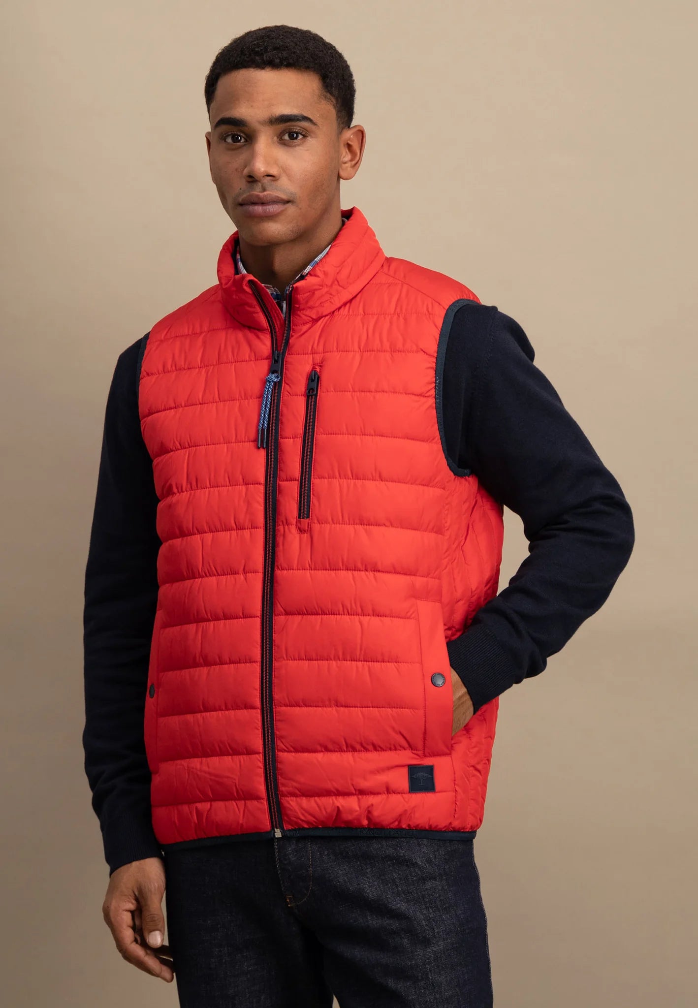 Fynch Hatton Light Weight Quilted Gilet - Poppy Red