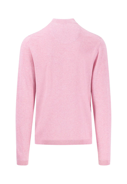Fynch Hatton Cotton Troyer Zip Jumper - Peony