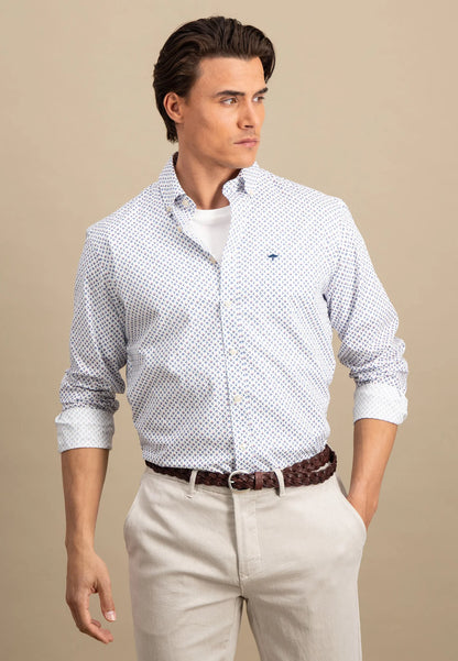 Fynch Hatton Mimimal Print Shirt - Navy