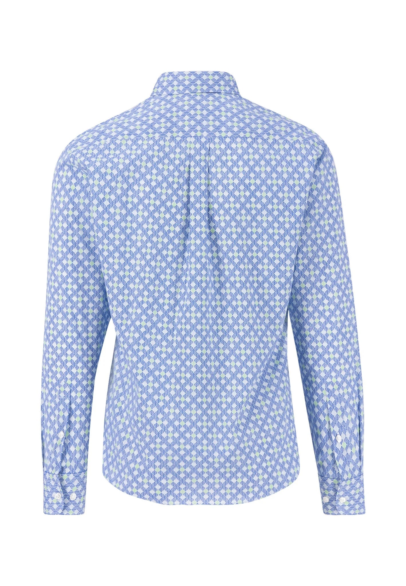 Fynch Hatton Button Down Print Shirt - Strong Blue