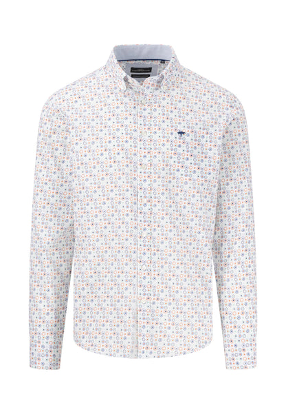 Fynch Hatton Combi Print Shirt - Turf Green