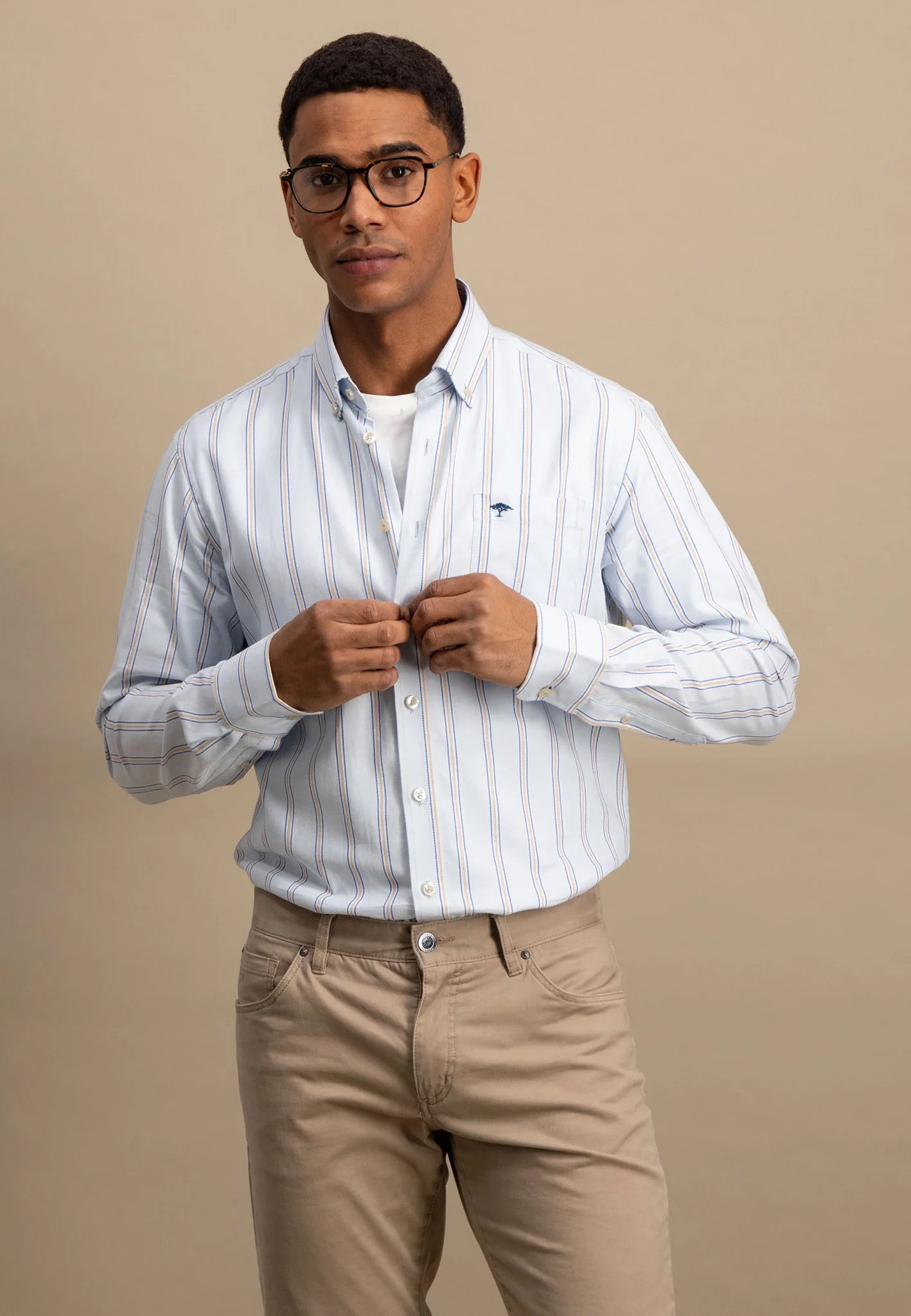 Fynch Hatton Oxford Stripe Shirt - Summer Breeze