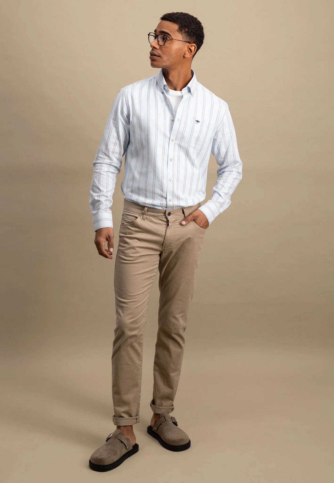 Fynch Hatton Oxford Stripe Shirt - Summer Breeze