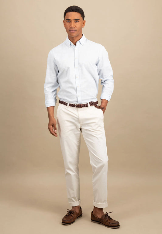 Fynch Hatton Casual Washed Cotton Shirt - Summer Breeze