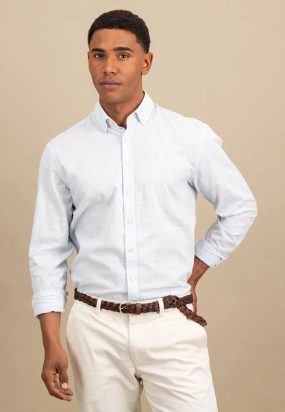 Fynch Hatton Casual Washed Cotton Shirt - Summer Breeze