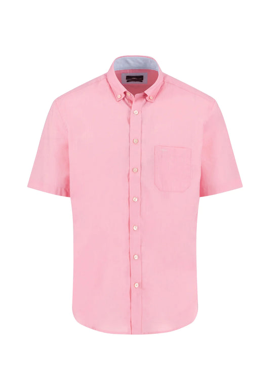 Fynch Hatton Classic Solid Slub Shirt - Peony