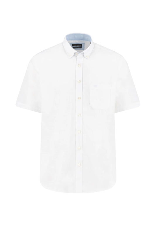 Fynch Hatton Classic Solid Slub Shirt - Whte