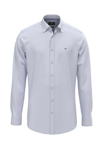 Fynch Hatton Washed Oxford Solid Shirt - Crystal Blue
