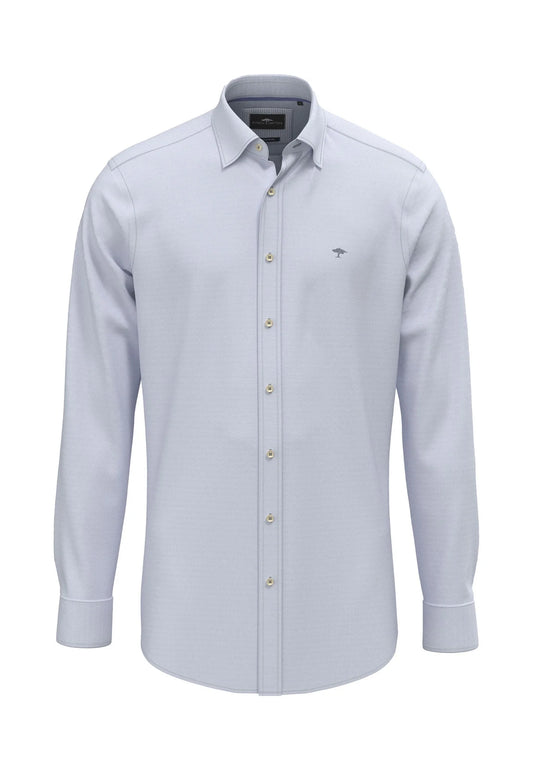 Fynch Hatton Washed Oxford Solid Shirt - Crystal Blue