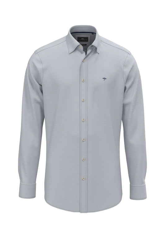 Fynch Hatton Washed Oxford Solid Shirt - Misty Blue