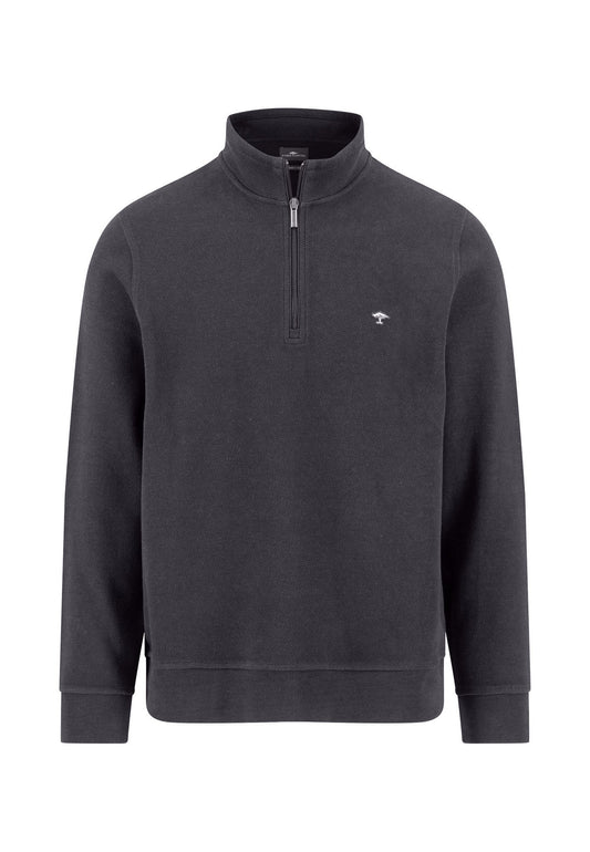 Fynch Hatton Troyer Structure 1/4 Zip - Navy Grey