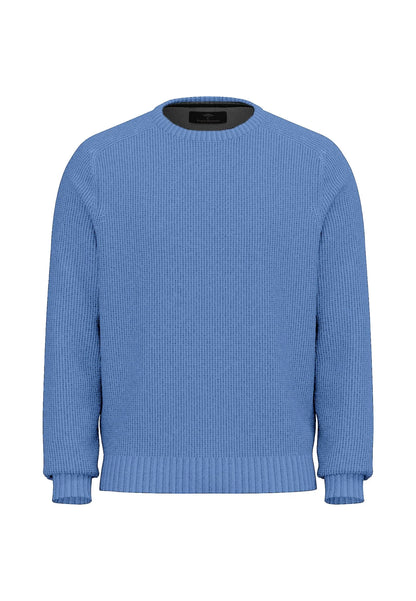 Fynch Hatton O Neck Structure Supersoft Jumper - Crystal Blue