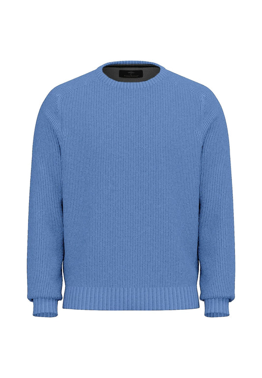Fynch Hatton O Neck Structure Supersoft Jumper - Crystal Blue