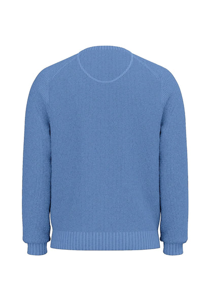 Fynch Hatton O Neck Structure Supersoft Jumper - Crystal Blue