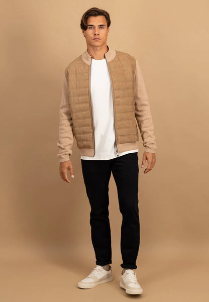 Fynch Hatton Hybrid Cardigan - Taupe