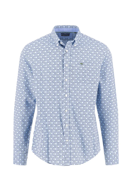 Fynch Hatton Combi Print Shirt - Dark Leaf