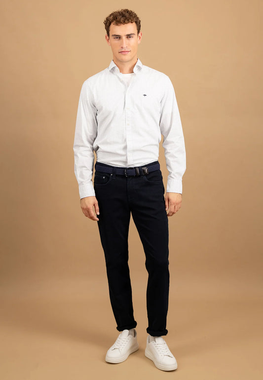 Fynch Hatton Essential Print Shirt - Navy