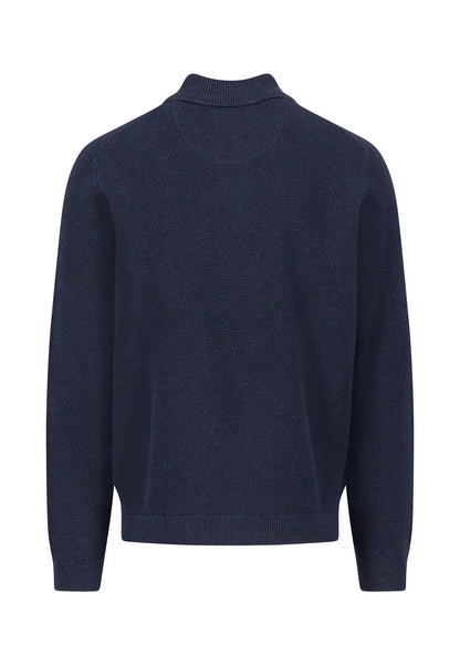 Fynch Hatton Buttoned Troyer Wool Knitwear - Navy