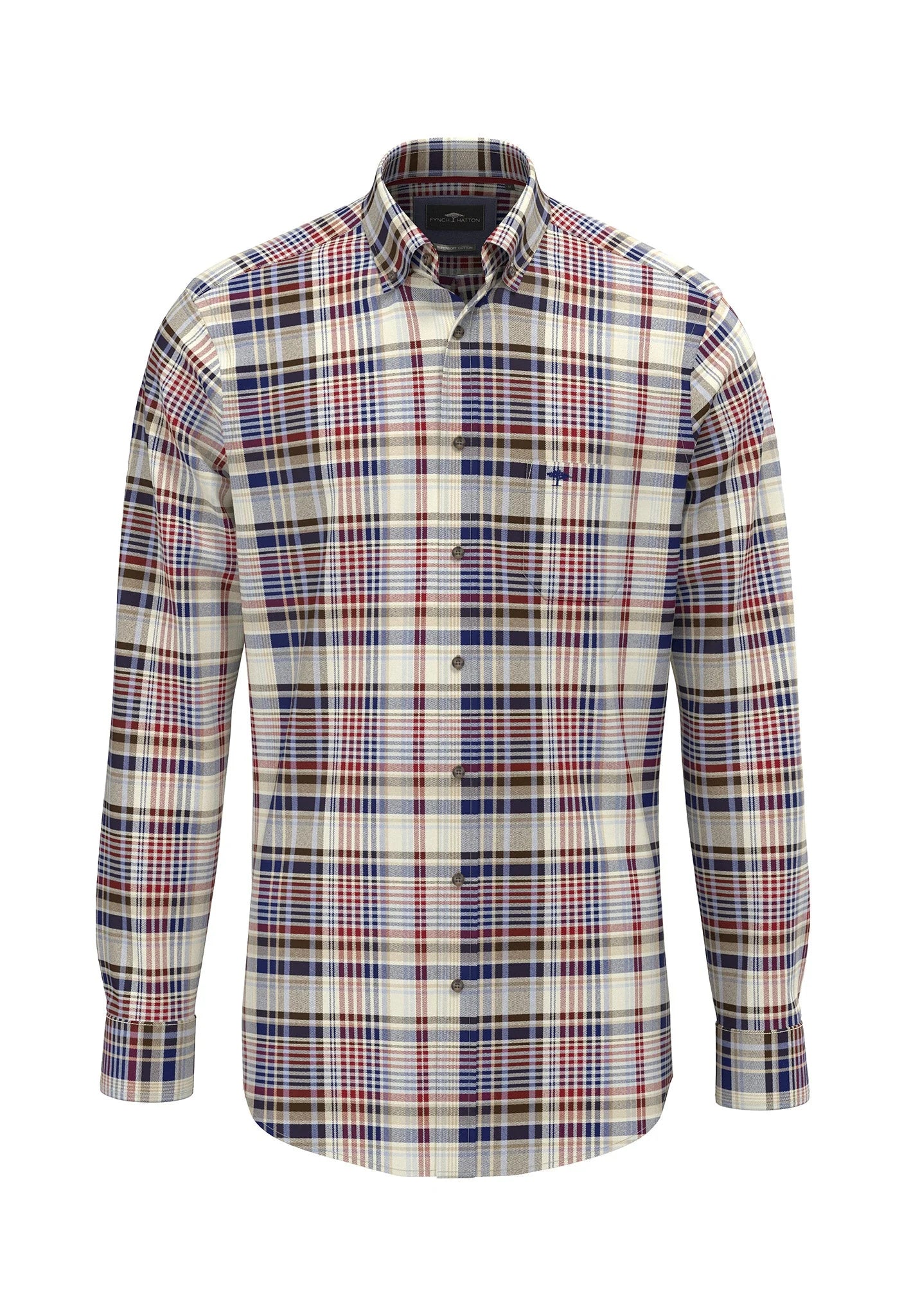 Fynch Hatton Flannel Check Shirt - Garnet Red