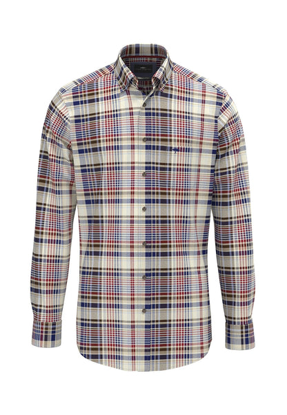 Fynch Hatton Flannel Check Shirt - Garnet Red