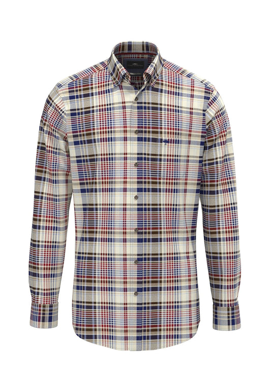 Fynch Hatton Flannel Check Shirt - Garnet Red