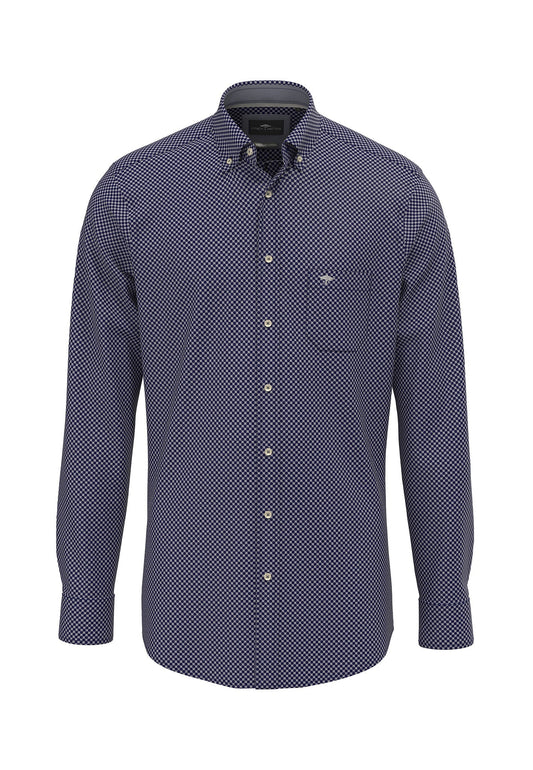 Fynch Hatton Flannel Print Shirt - Misty Blue