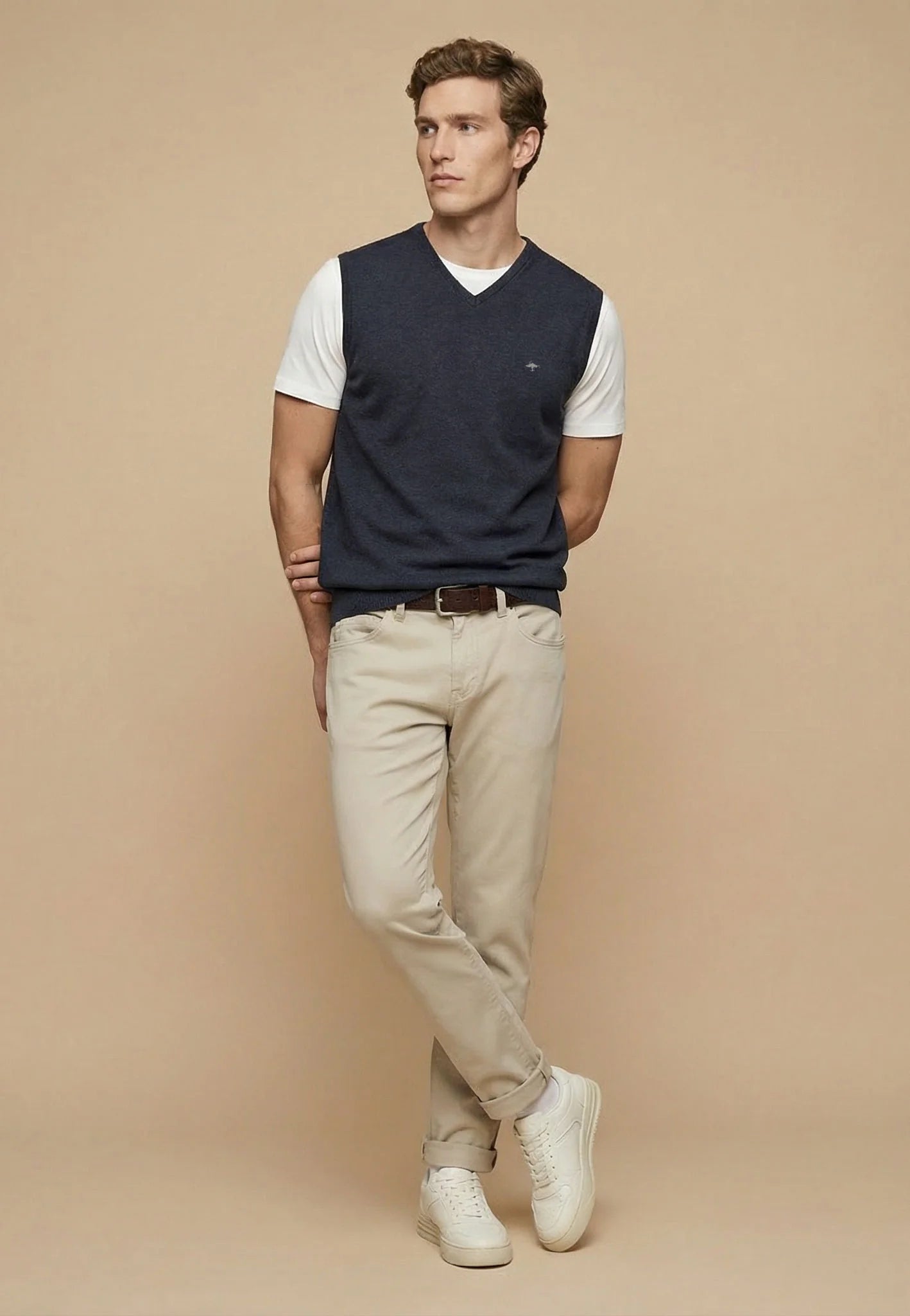Fynch Hatton Superfine Slipover - Navy