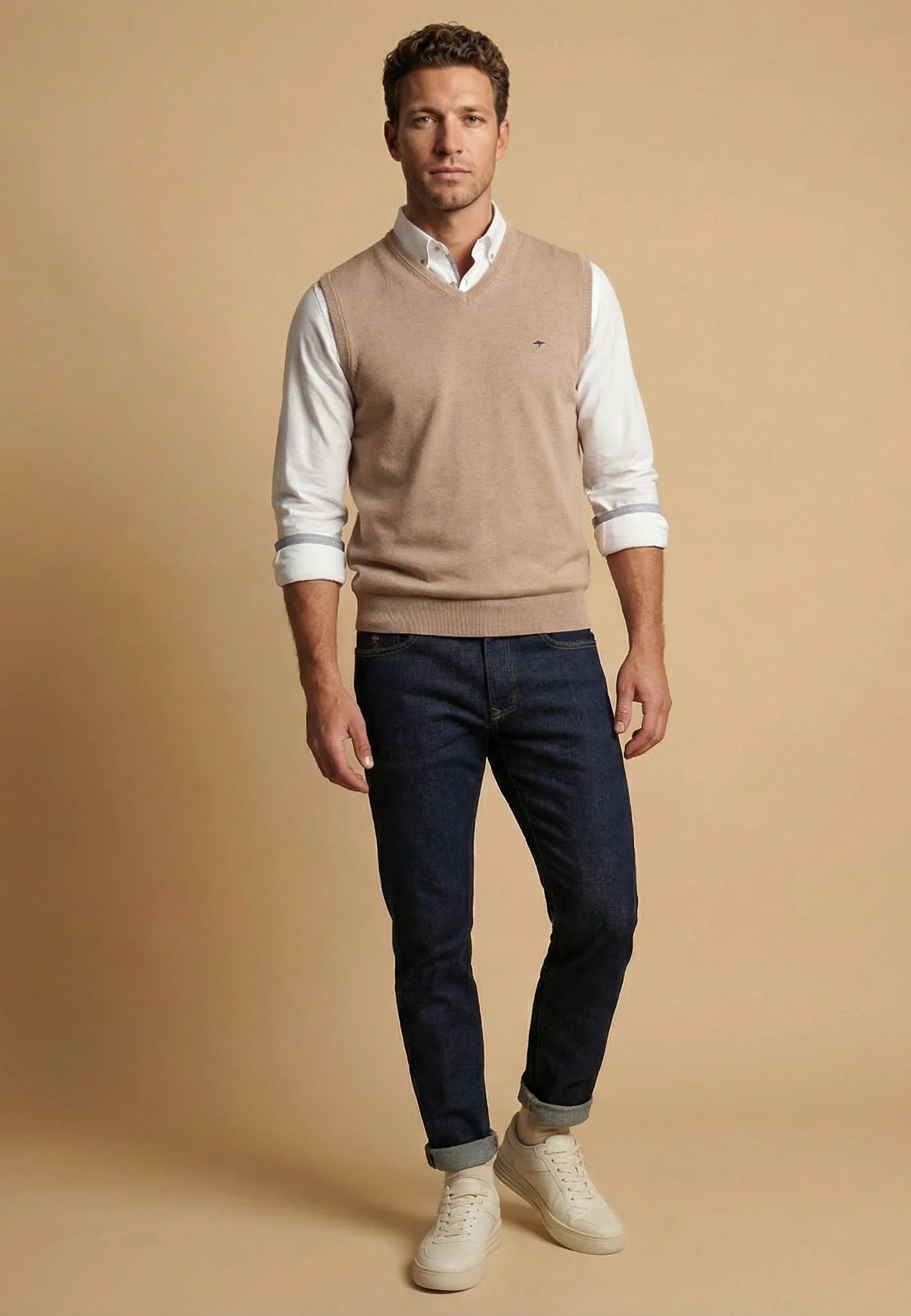 Fynch Hatton Superfine Slipover - Taupe