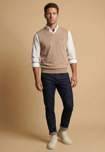 Fynch Hatton Superfine Slipover - Taupe