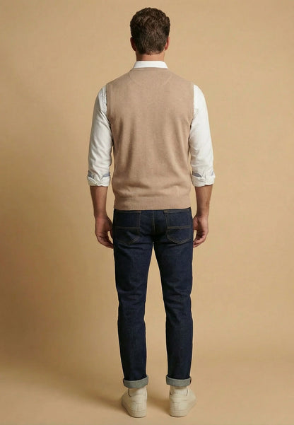 Fynch Hatton Superfine Slipover - Taupe