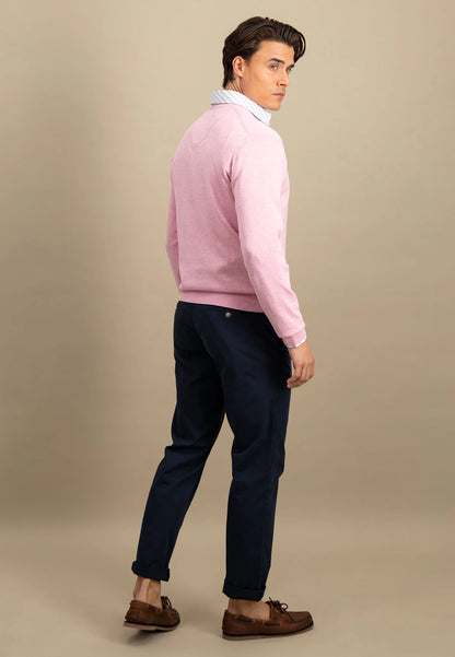 Fynch Hatton Superfine V-Neck Jumper - Pink