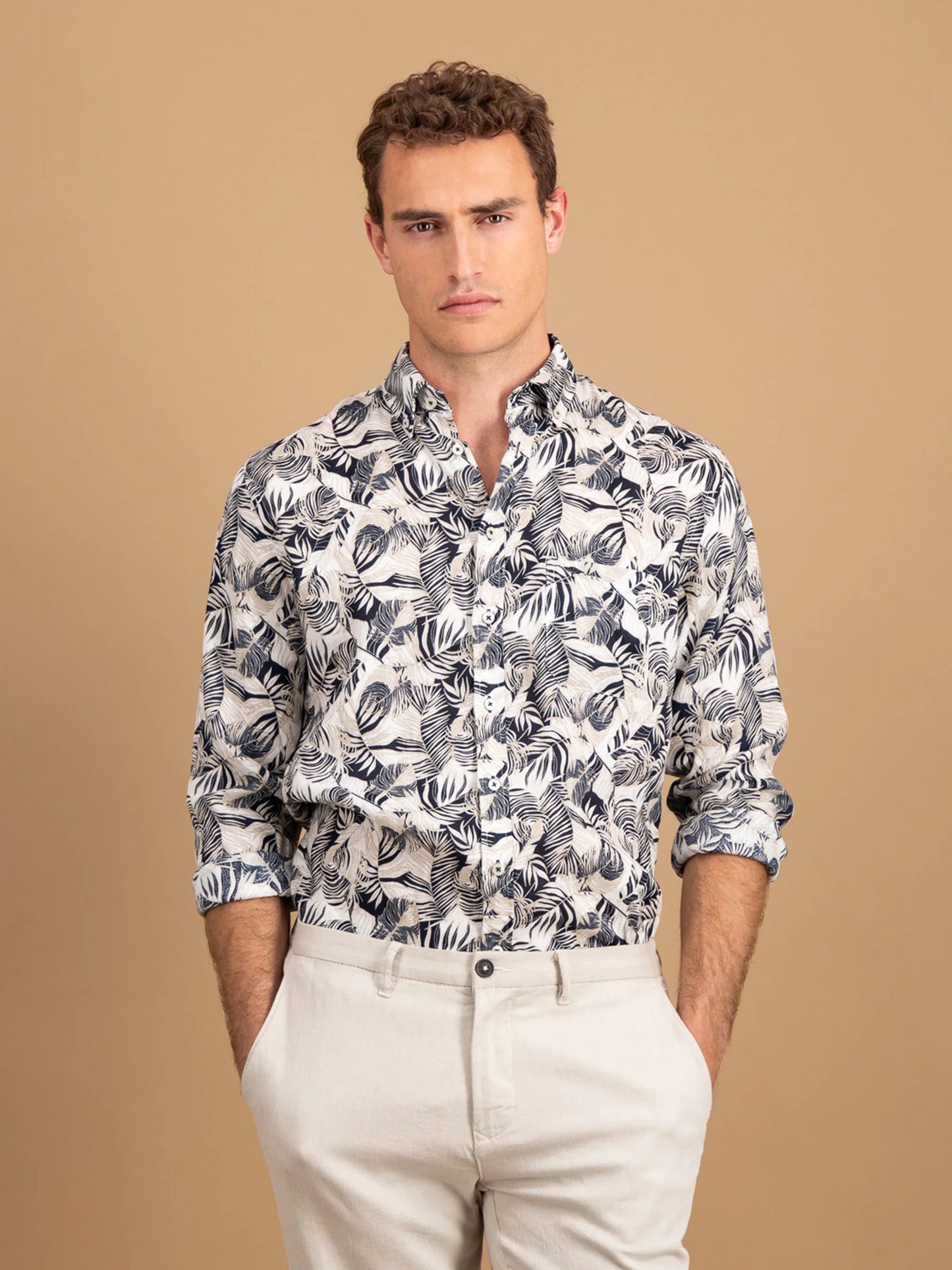 Fynch Hatton Linen Botanical Print Shirt