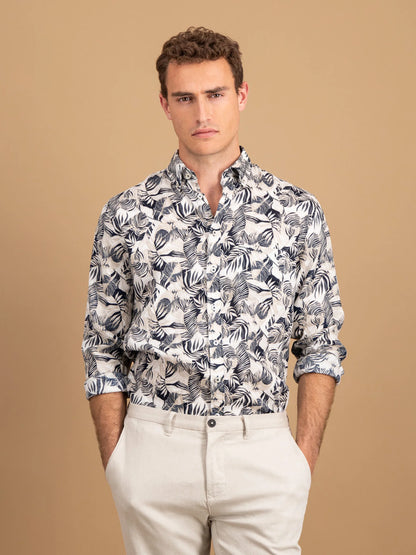 Fynch Hatton Linen Botanical Print Shirt