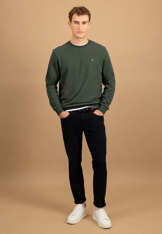 Fynch Hatton Round Neck Sweater - Dark Ivy