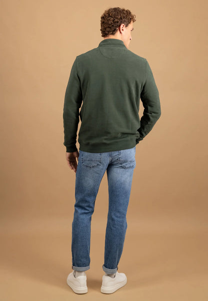 Fynch Hatton Sweat Troyer Zip - Dark Ivy