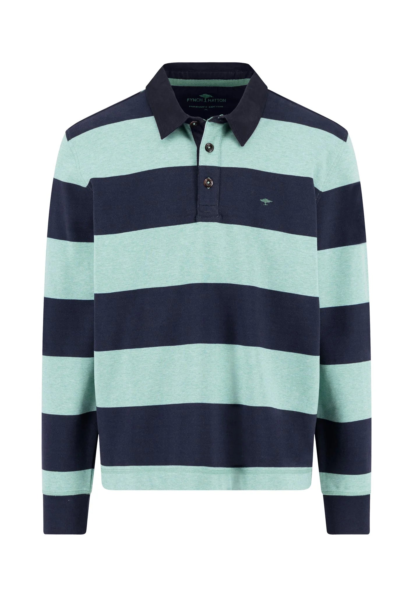Fynch Hatton Rugby Striped Sewatshirt - Fern