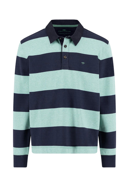 Fynch Hatton Rugby Striped Sewatshirt - Fern