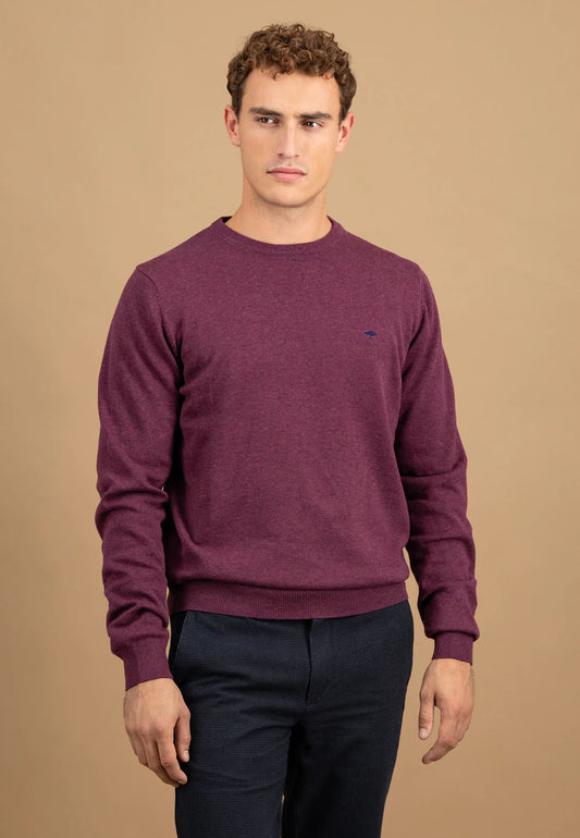 Fynch Hatton Round Neck Knit - Deep Merlot
