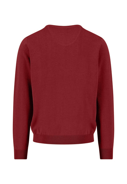 Fynch Hatton V-Neck SuperFine Jumper - Garnet Red