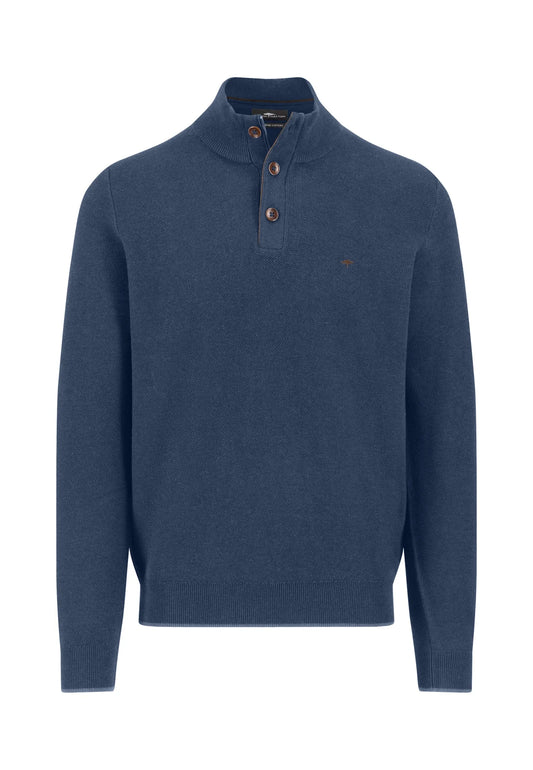 Fynch Hatton Troyer Button 1/4 Zip - Night
