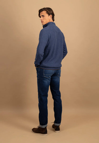 Fynch Hatton Troyer Button 1/4 Zip - Night