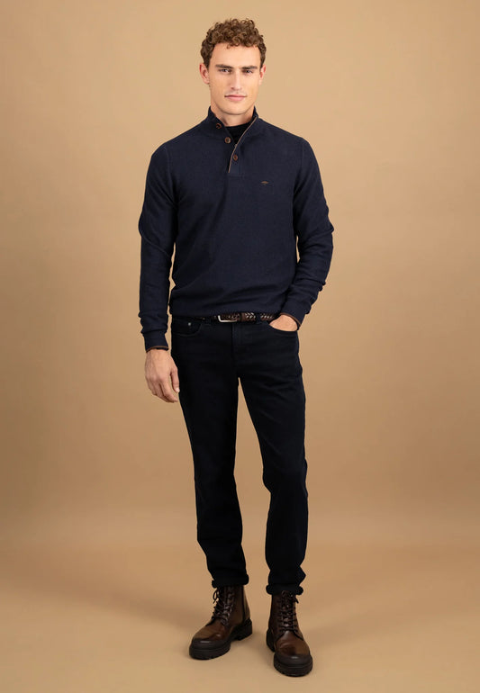 Fynch Hatton Troyer Button 1/4 Zip - Dark Ivy